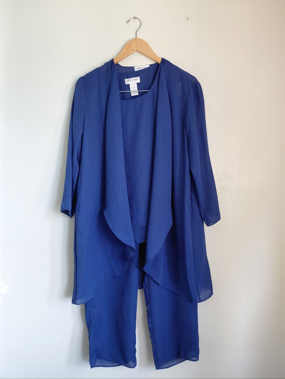 Blue Drapers & Damon Three Piece Draped Pant Set